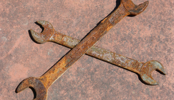 rusty tools for sandblasting