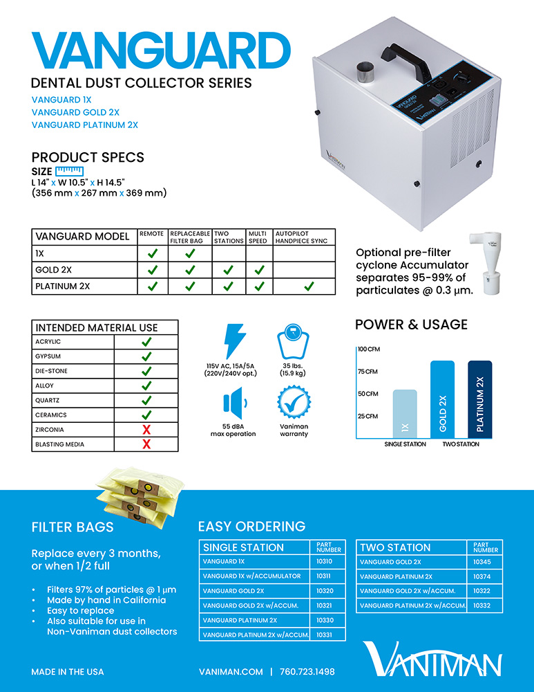 Vanguard Dust Collector Spec Sheet