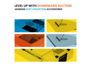Blog banner for Post About Downward Suction Accessories; features colored boxes with Vaniman products inside.