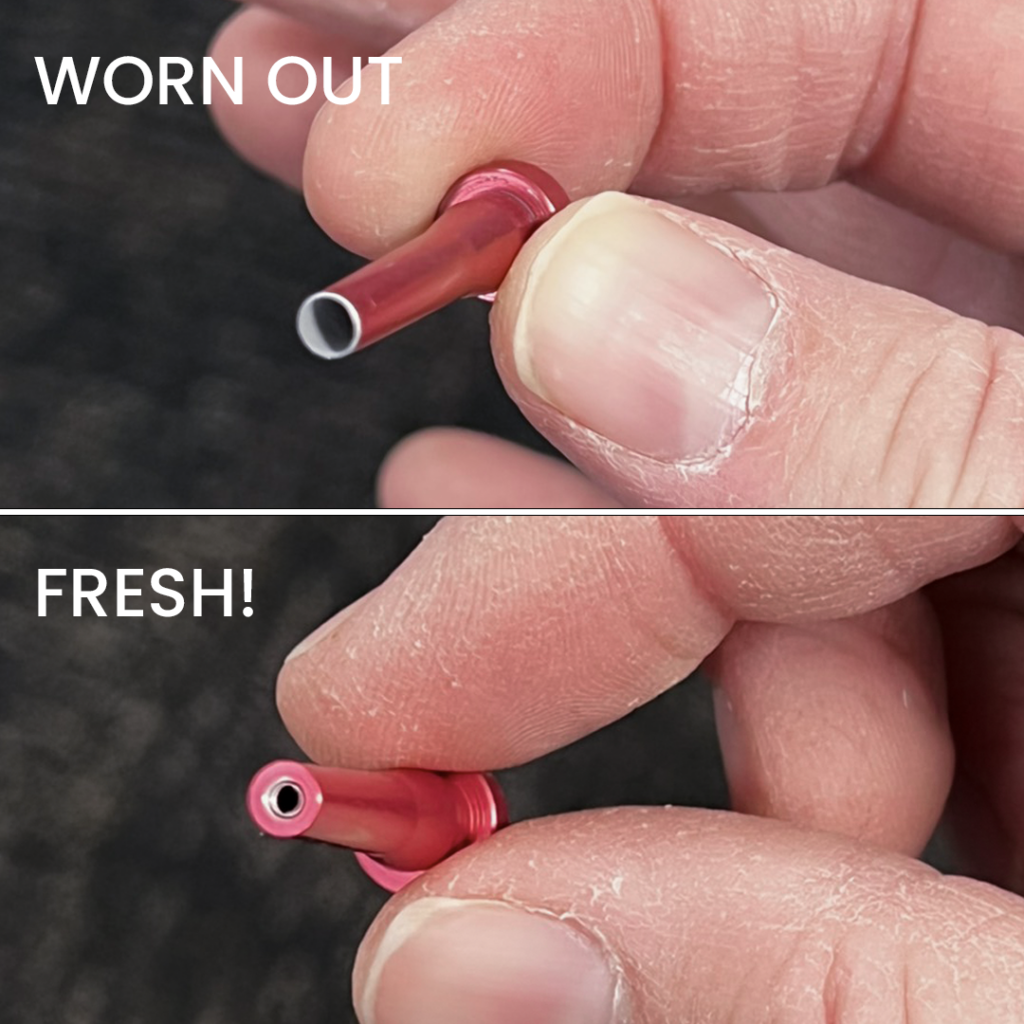 nozzle tips - worn out vs. fresh