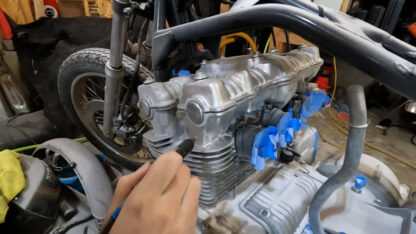 Motorcycle Engine Worked On with Mobile Problast