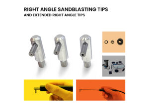 Image showing three angled sandblasting tips for dental lab equipment and tools