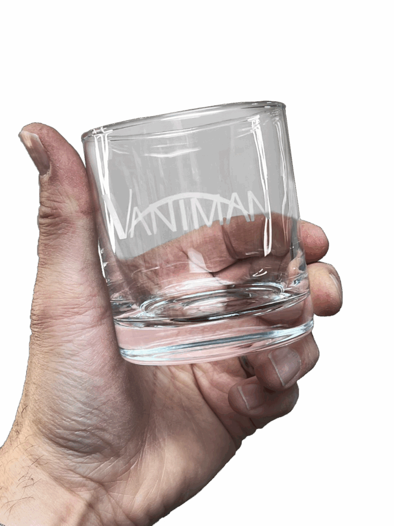 Whiskey Glass (Rocks Glass) with Vaniman Logo