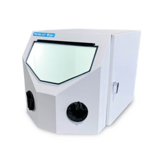 Vaniman Master Problast Titan ESD sandblasting system for conformal coating removal.