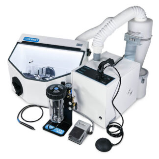 Vaniman Dental Equipment Combo Package: SS Mobile I/O Sandblaster + Cut & Clean XL Etching Cabinet + SandVac Dust Collector