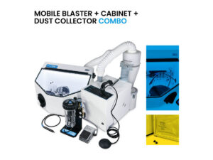 Mobile blaster + cabinet + dust collector combo