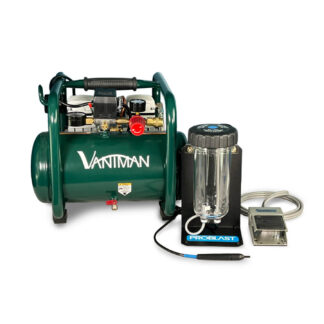 A 2.5 Gallon Vaniman JC10PLUS Air Compressor and a Vaniman Mobile Problast Sandblaster