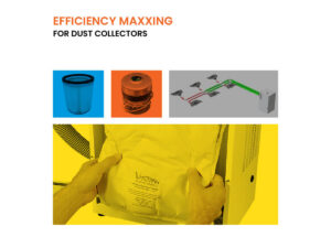 Featured image for blog post about dust collector efficiency. Text: "Efficiency Maxxing for Dust Collectors"