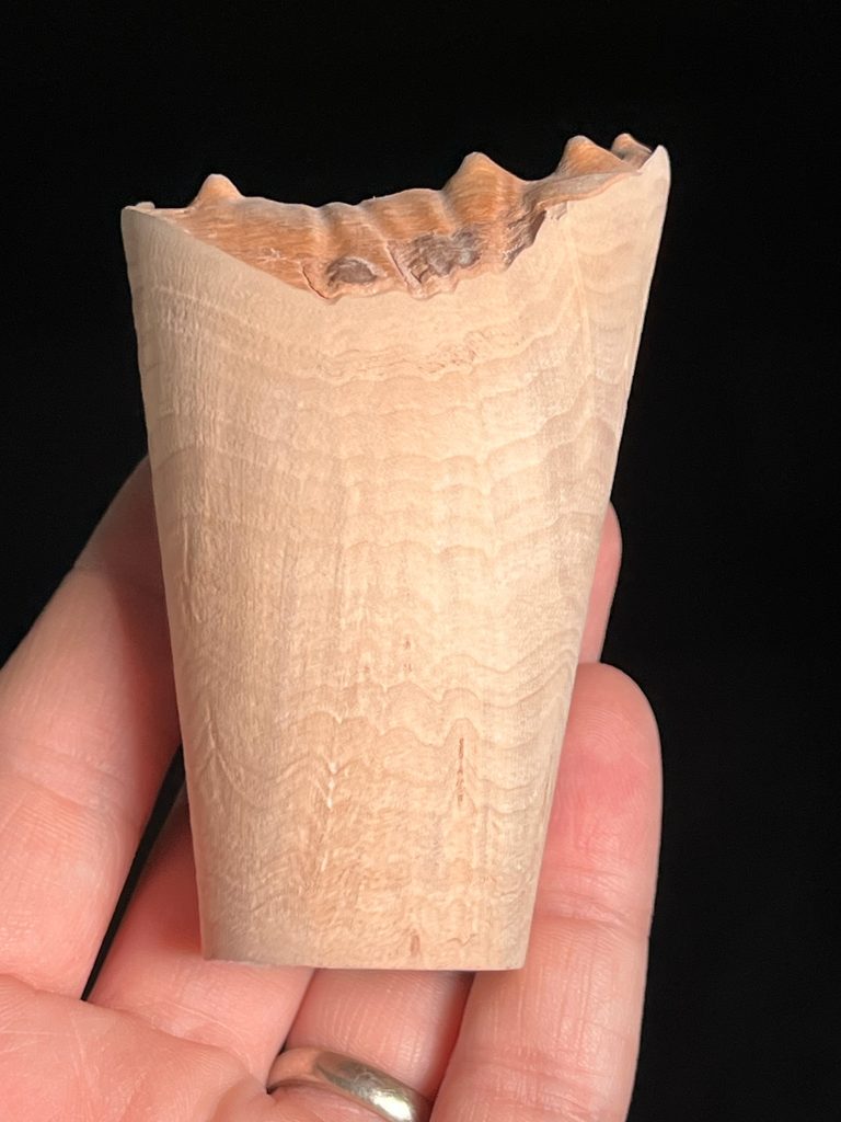 Wood Pipe Sandblasted with 250 μm Aluminum Oxide