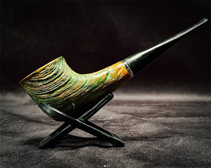 Sandblasted Olive Wood Pipe